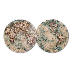 Set of 10 Luxury Paper Coasters - World Map